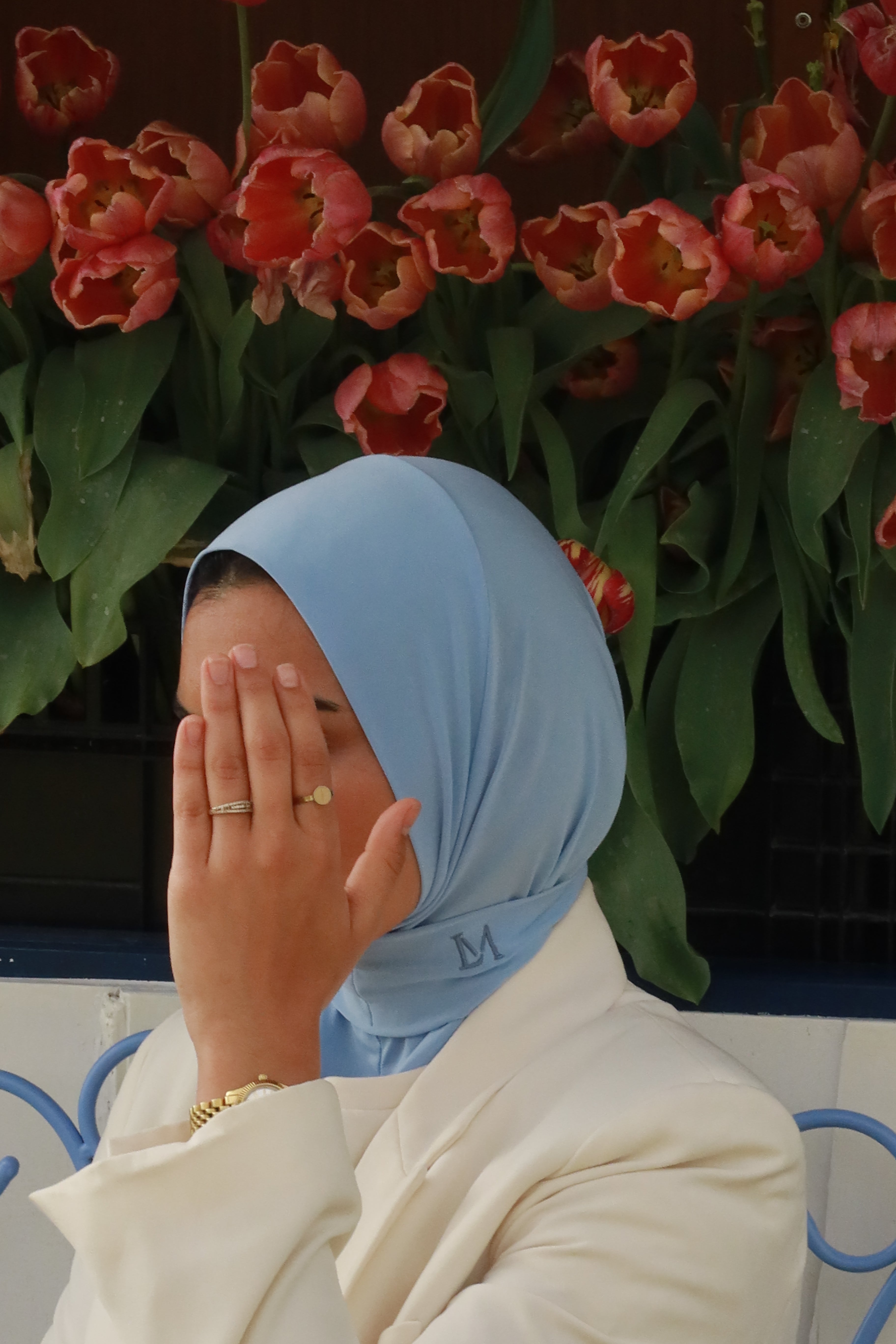 Instant Hijab Jersey Blue Sea